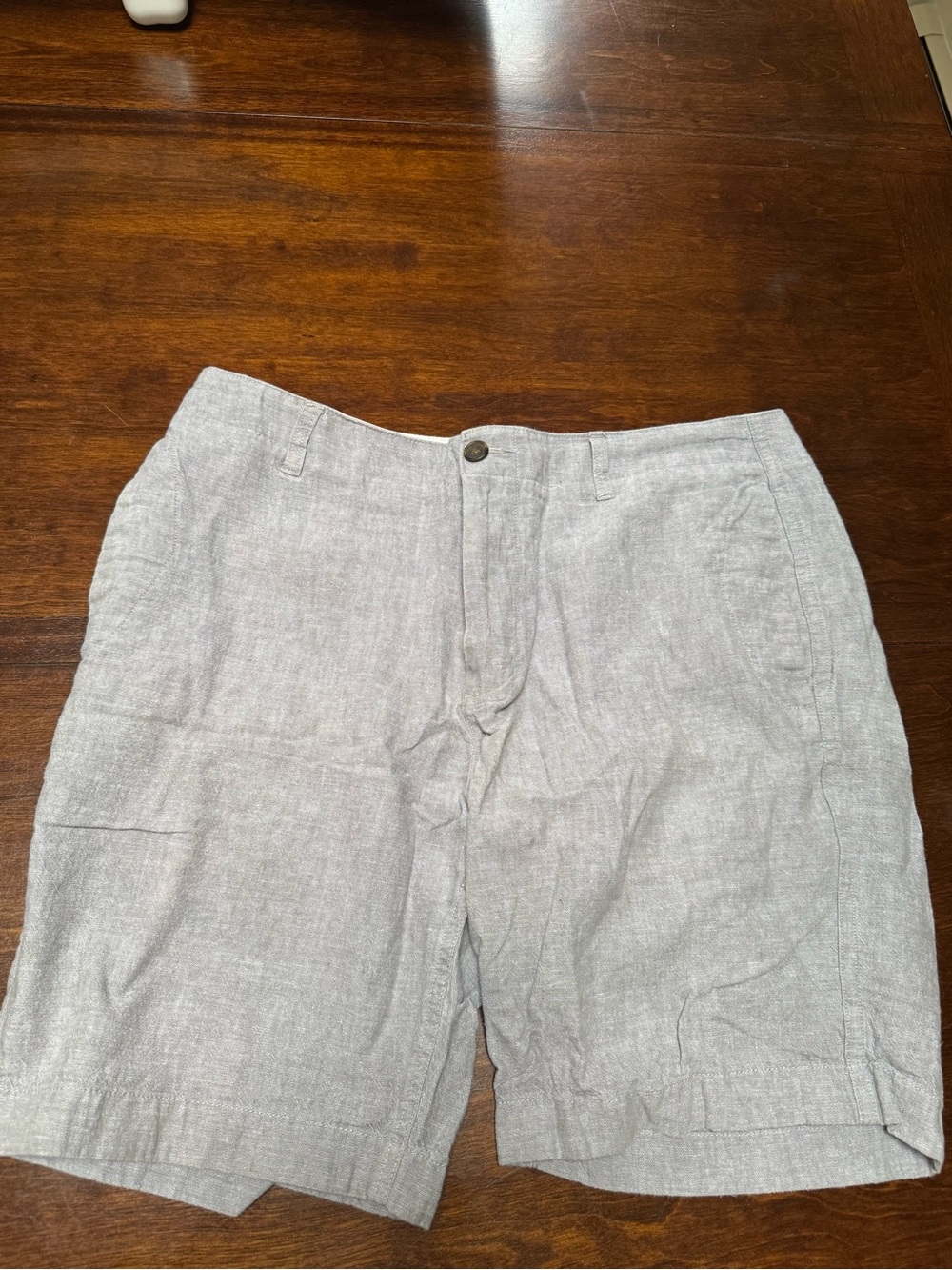 J. Crew Light Gray Linen Blend Flat Front Men’s Shorts